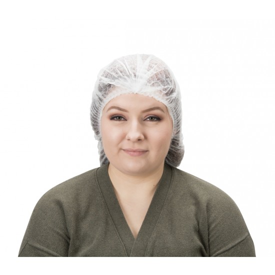 Disposable Pleated Bouffant Cap & Head Cover for Salon (21 inch)